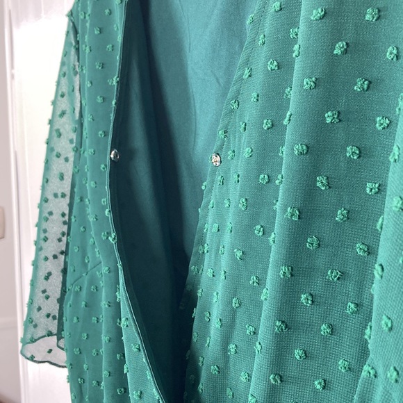 Textured Ruffle Wrap Dress - Picture 6 of 9